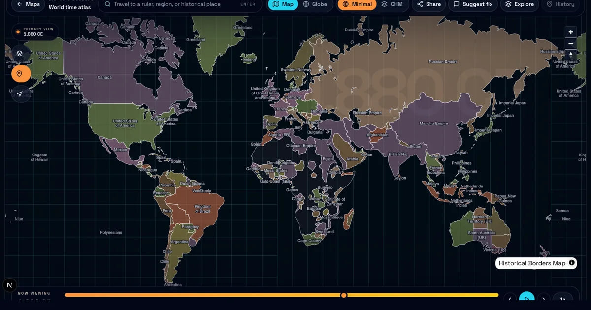 Historical borders world map preview