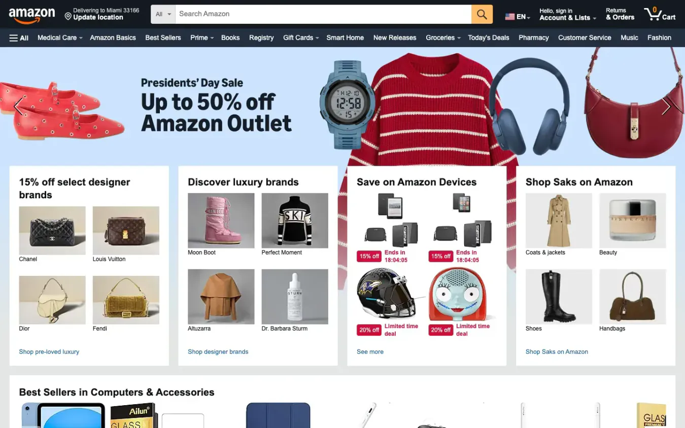 Amazon: Desktop preview