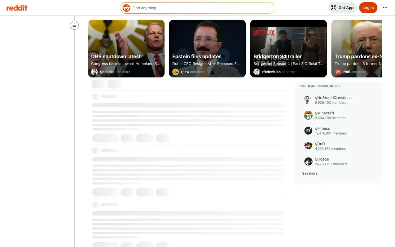 Reddit: Desktop preview