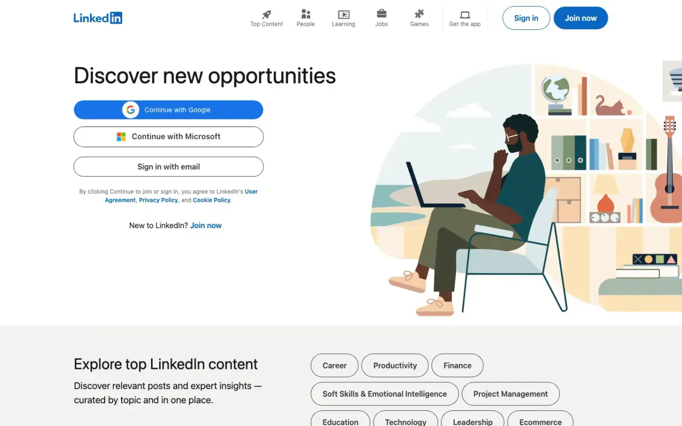LinkedIn: Desktop preview