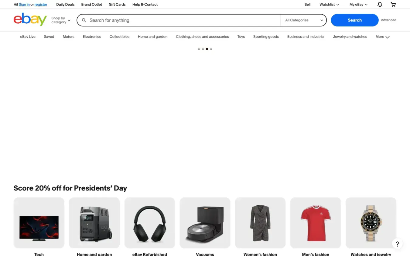 eBay: Desktop preview