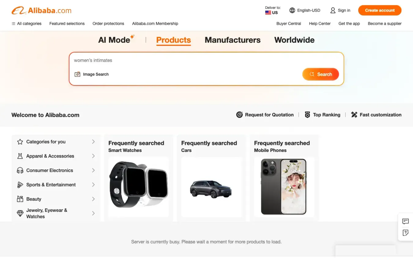 Alibaba: Desktop preview