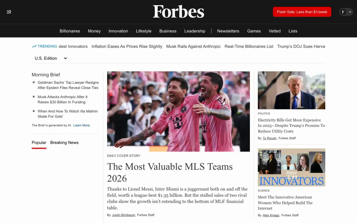 Forbes: Desktop preview
