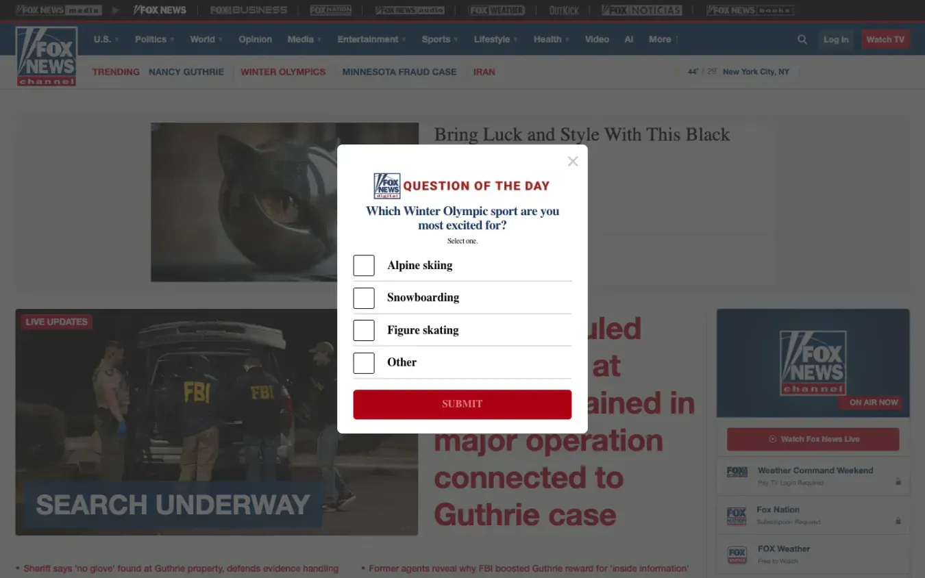 Fox News: Desktop preview