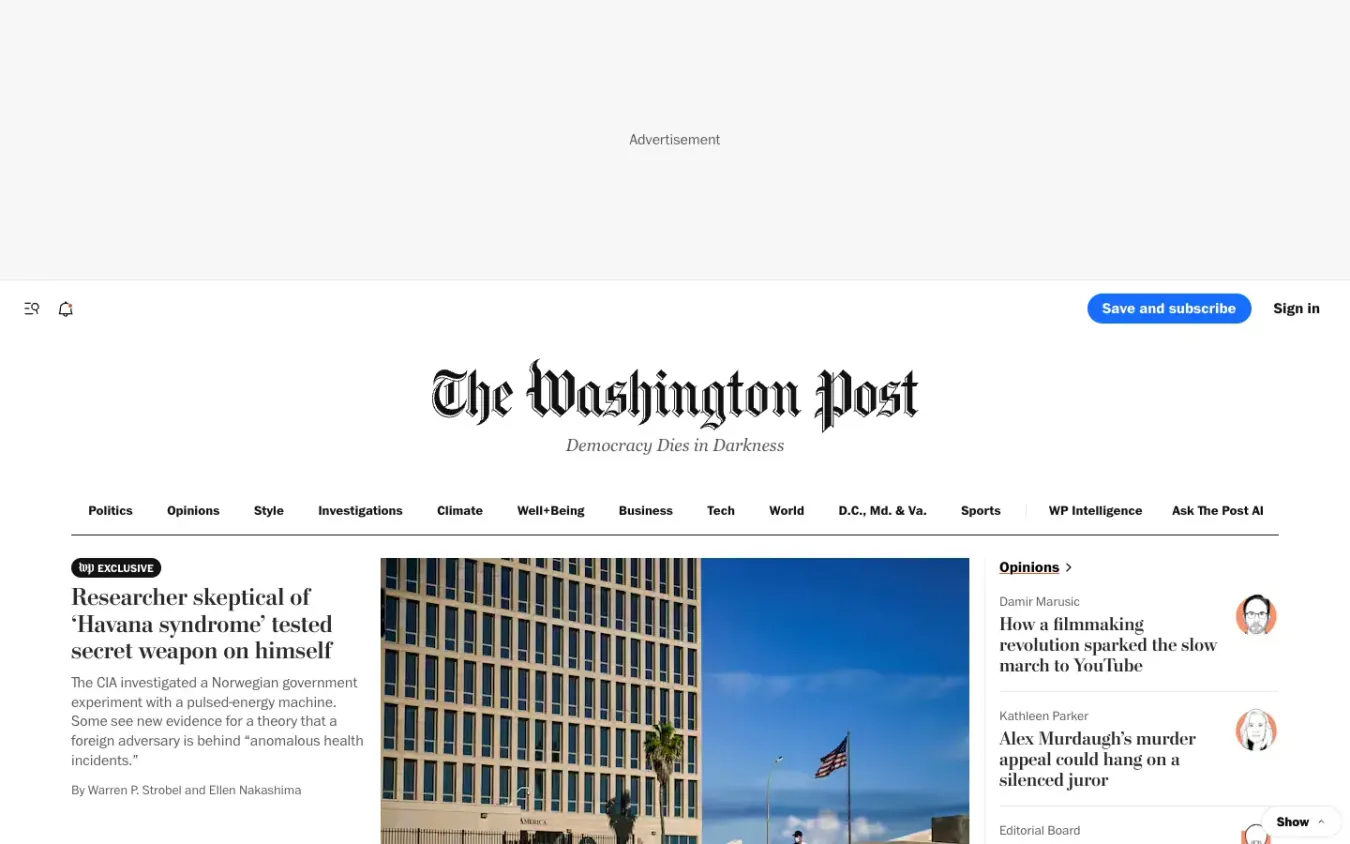 The Washington Post: Desktop preview