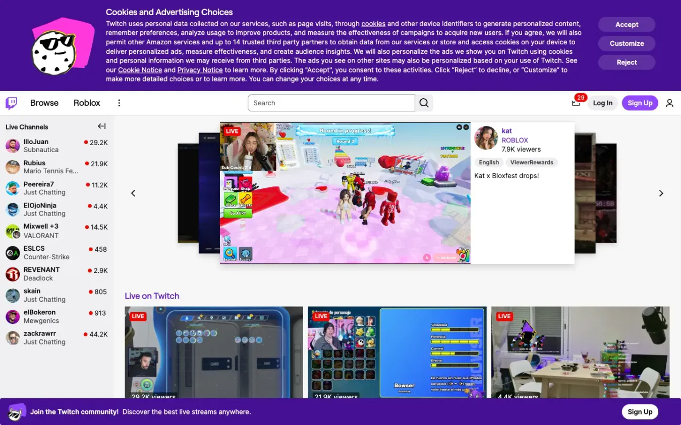 Twitch: Desktop preview
