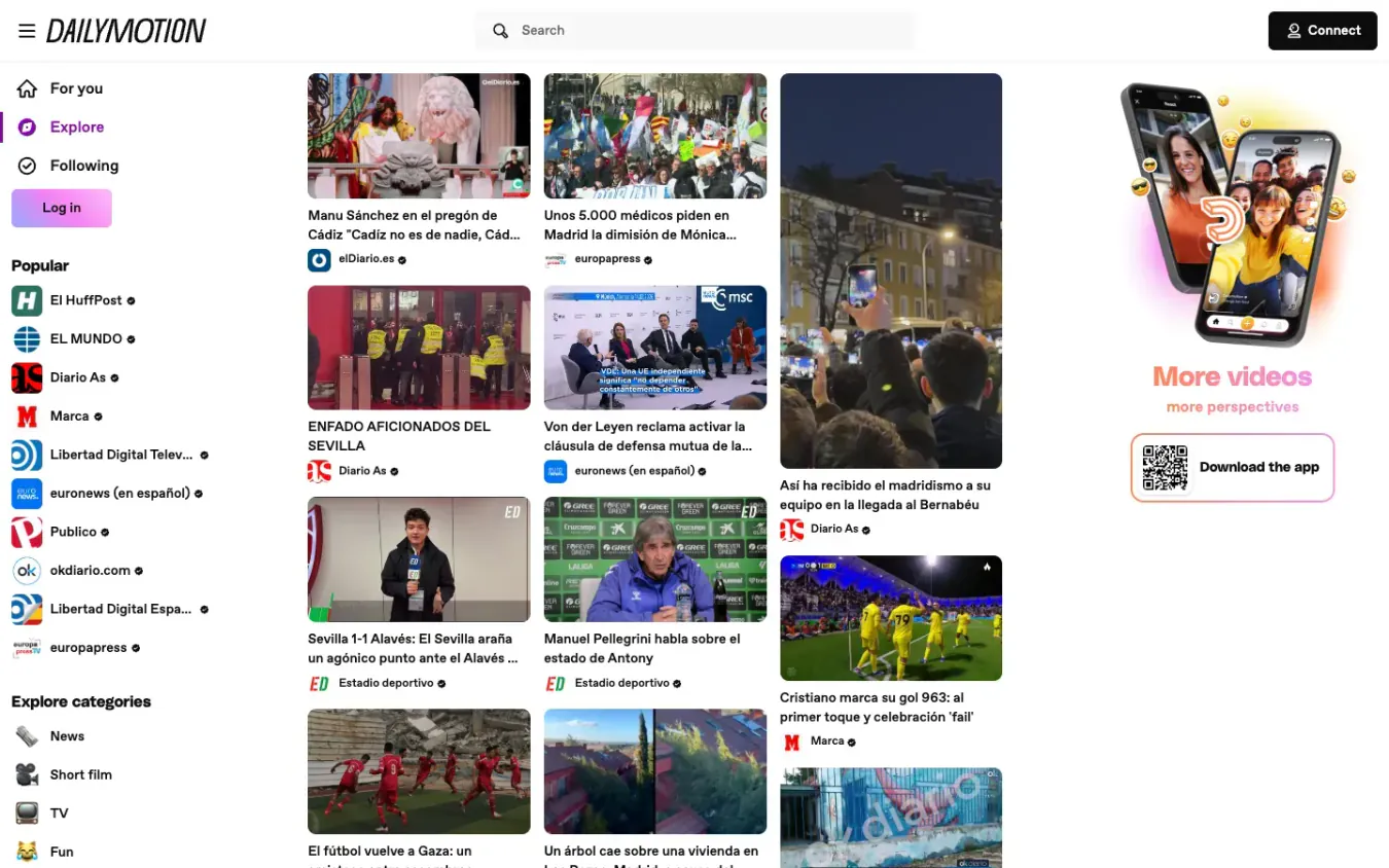 Dailymotion: Desktop preview