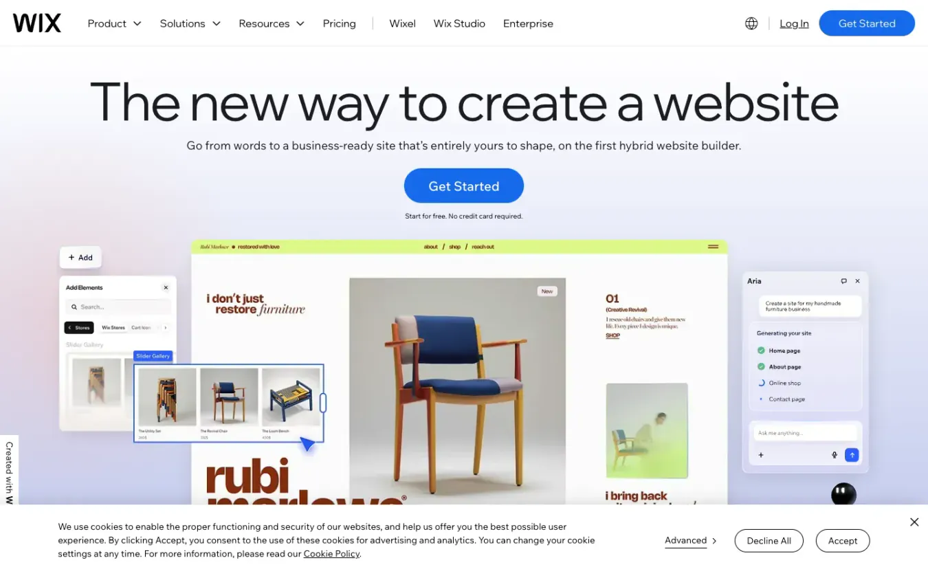 Wix: Desktop preview
