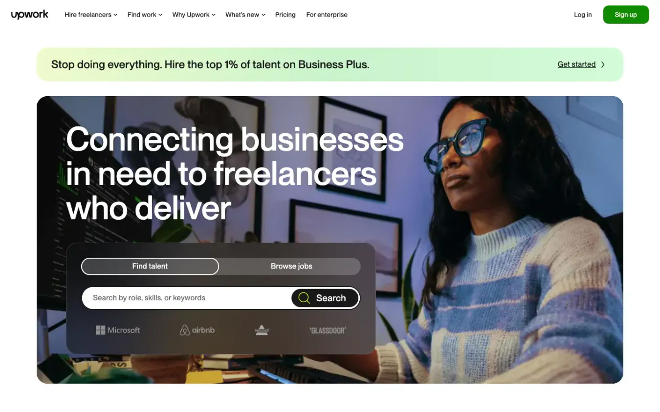Upwork: Desktop preview