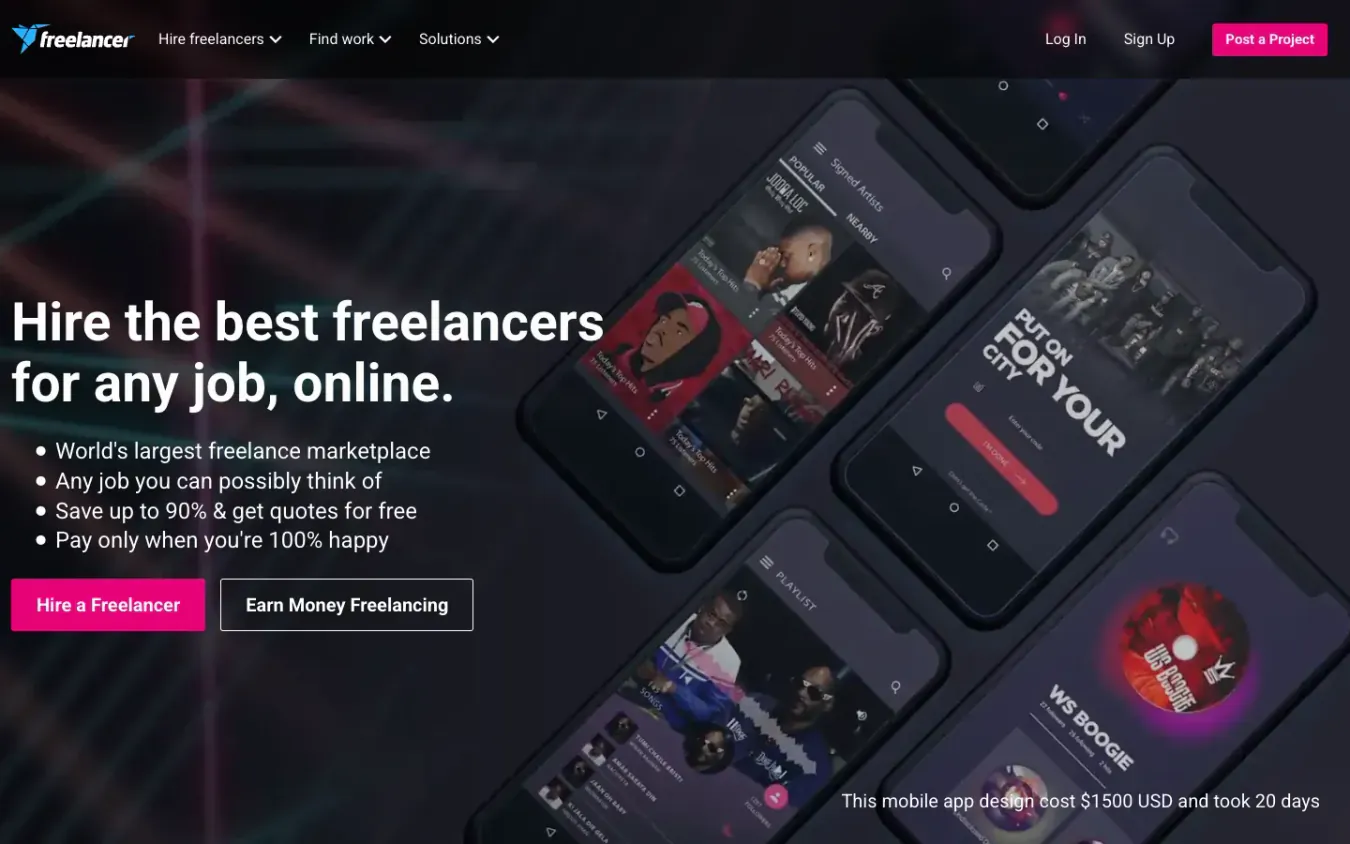 Freelancer: Desktop preview