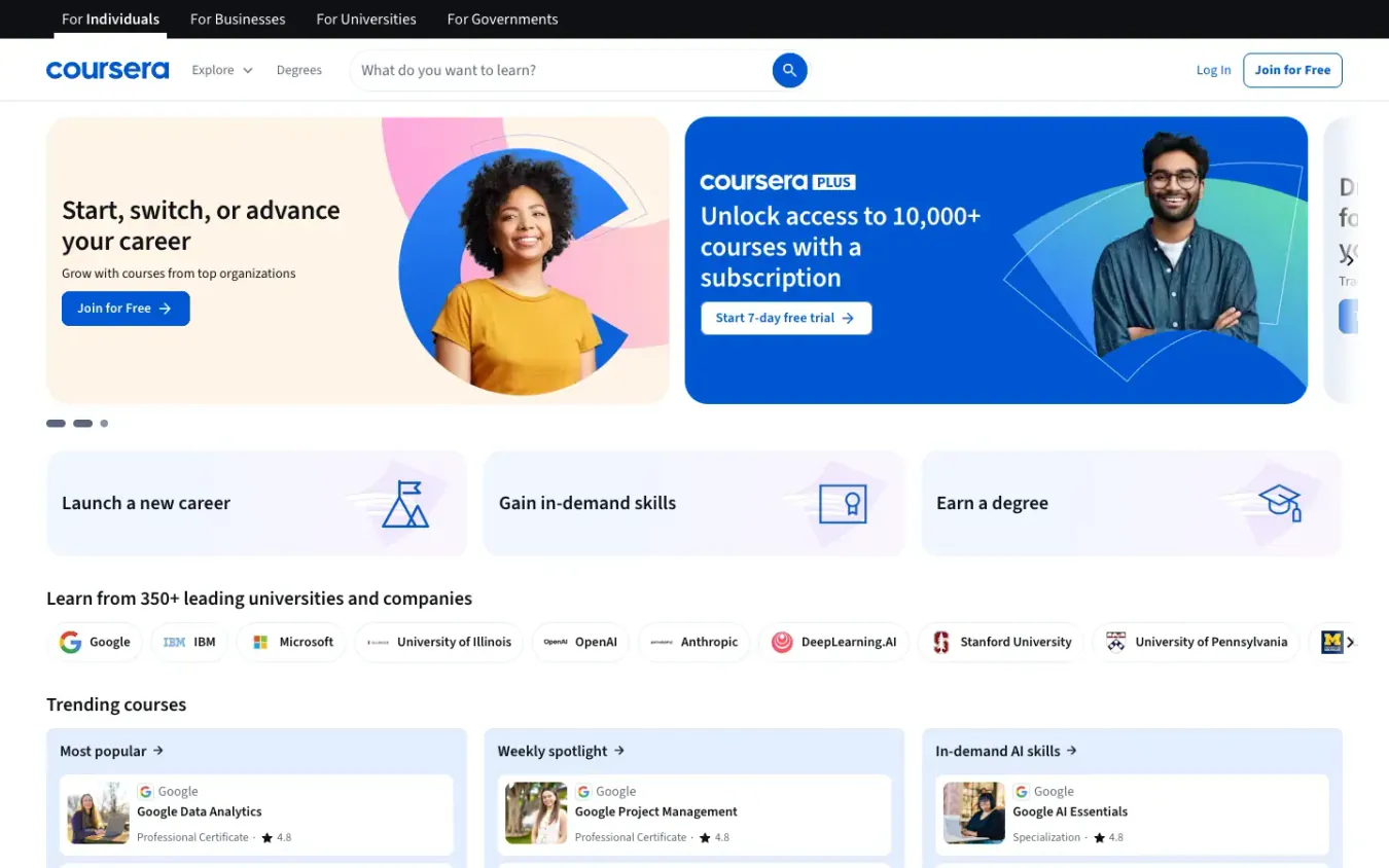 Coursera: Desktop preview